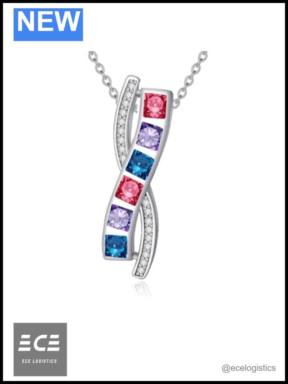 925 Sterling Silver Bisexual Pride Pendant Necklace
